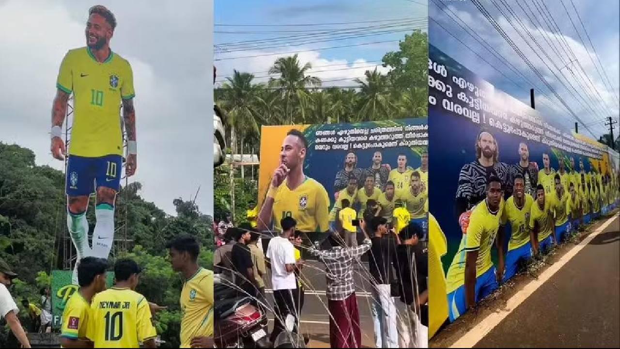Com outdoor de mais de 100 metros e Neymar 'gigante', torcida do Brasil na Índia viraliza e intriga brasileiros