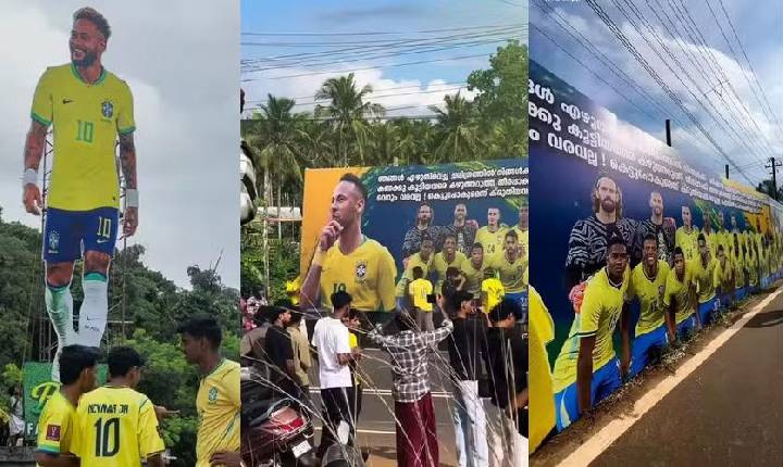 Com outdoor de mais de 100 metros e Neymar 'gigante', torcida do Brasil na Índia viraliza e intriga brasileiros
