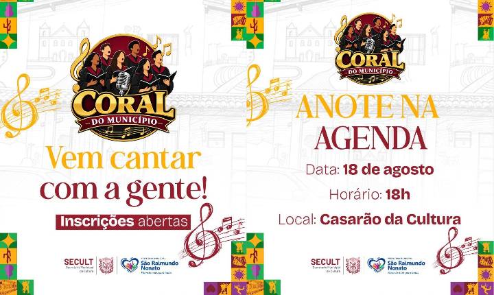 Prefeitura de São Raimundo Nonato abre inscrições para o Coral do Município
