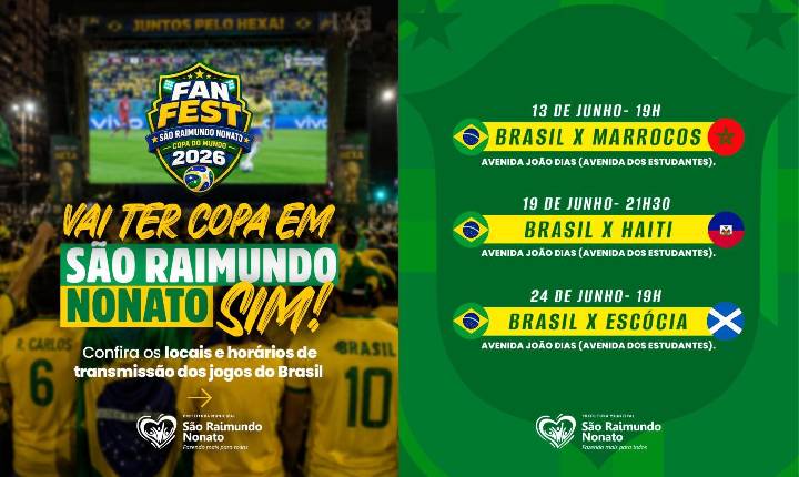 Prefeitura de São Raimundo Nonato realiza o primeiro FAN FEST dos jogos da Seleção Brasileira