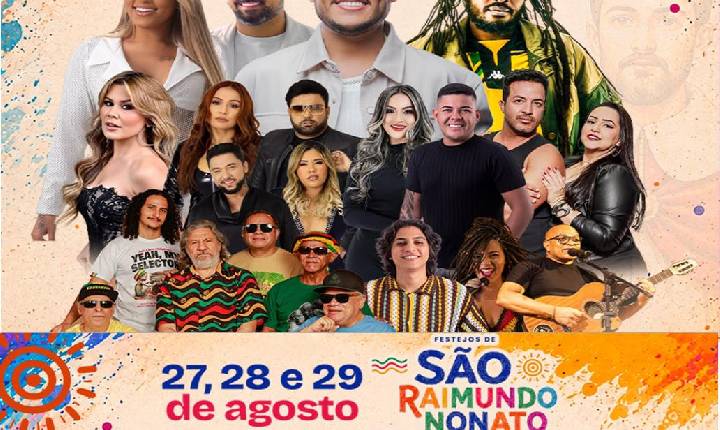 Prefeitura divulga programação dos grandes shows dos Festejos de São Raimundo Nonato 2026