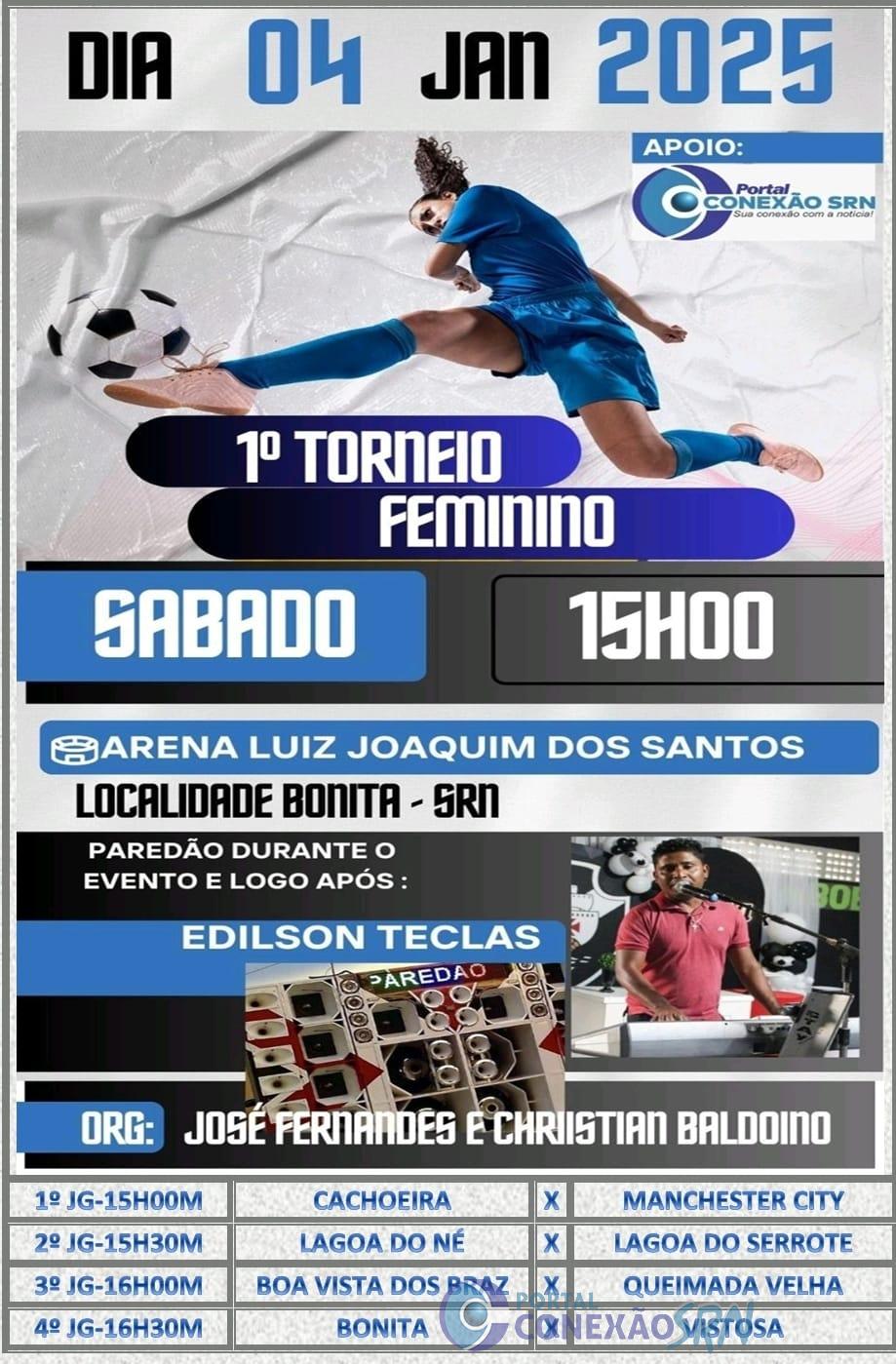 Já é no próximo sábado (4) o 1º Torneio de Futsal Feminino na localidade Bonita