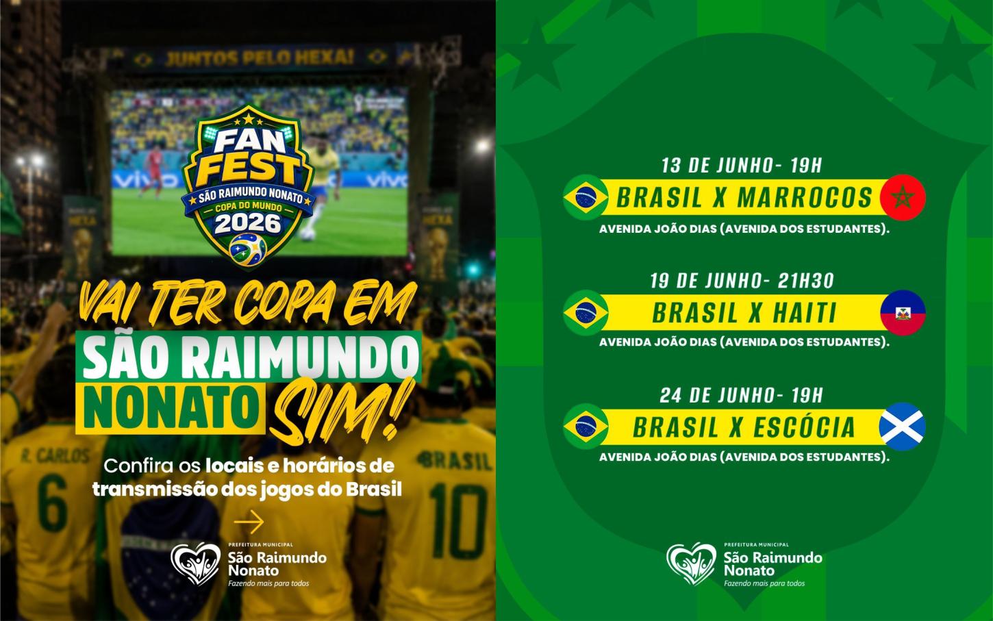 Prefeitura de São Raimundo Nonato realiza o primeiro FAN FEST dos jogos da Seleção Brasileira